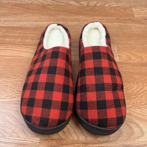 Studio 1886 Slippers Slides Red/Black‎ Buffalo Check Women's Size Large 9-10 NEW